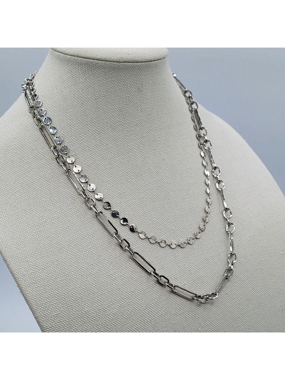 Kendra Scott Rhodium Silver Frankie Convertible Necklace NEW #2893